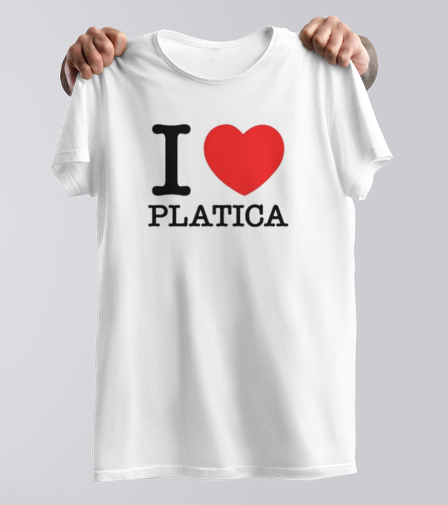 Sazonstudios I Heart Platica Bold Text Red Heart Design T-Shirt