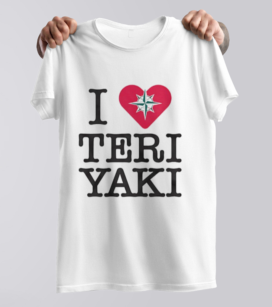 Seattle Mariners I Love Teriyaki Heart Mariners Symbol T-Shirt