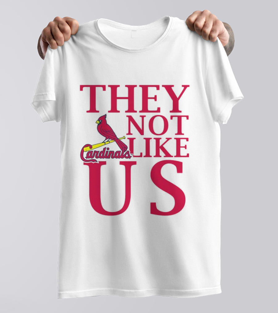 St. Louis Cardinals They Not Like Us Bird On Bat T-Shirt