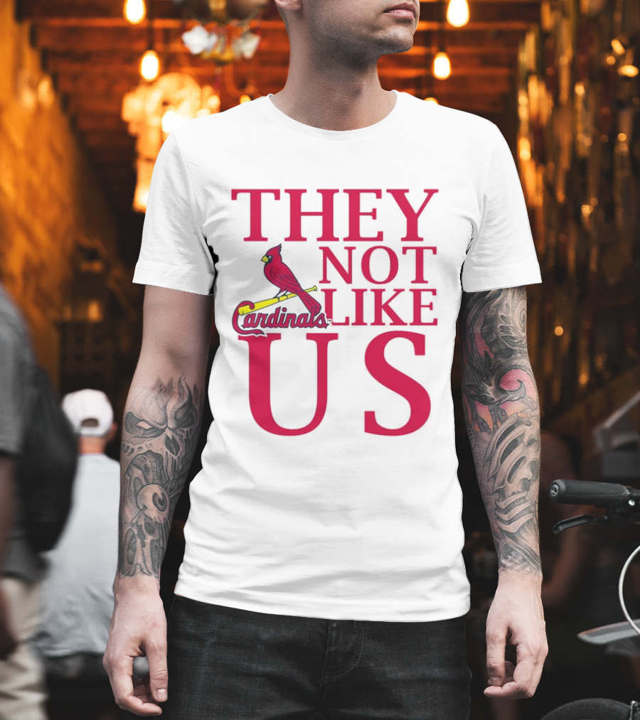 St. Louis Cardinals They Not Like Us Bird On Bat T-Shirt