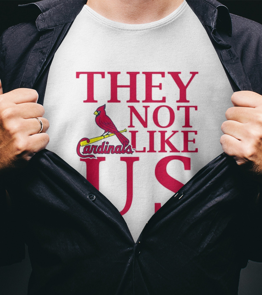 St. Louis Cardinals They Not Like Us Bird On Bat T-Shirt