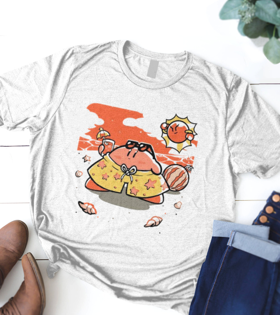 Summer Vibes Hanshumon Cute Beach Character With Sunglasses And Beach Ball T-Shirt