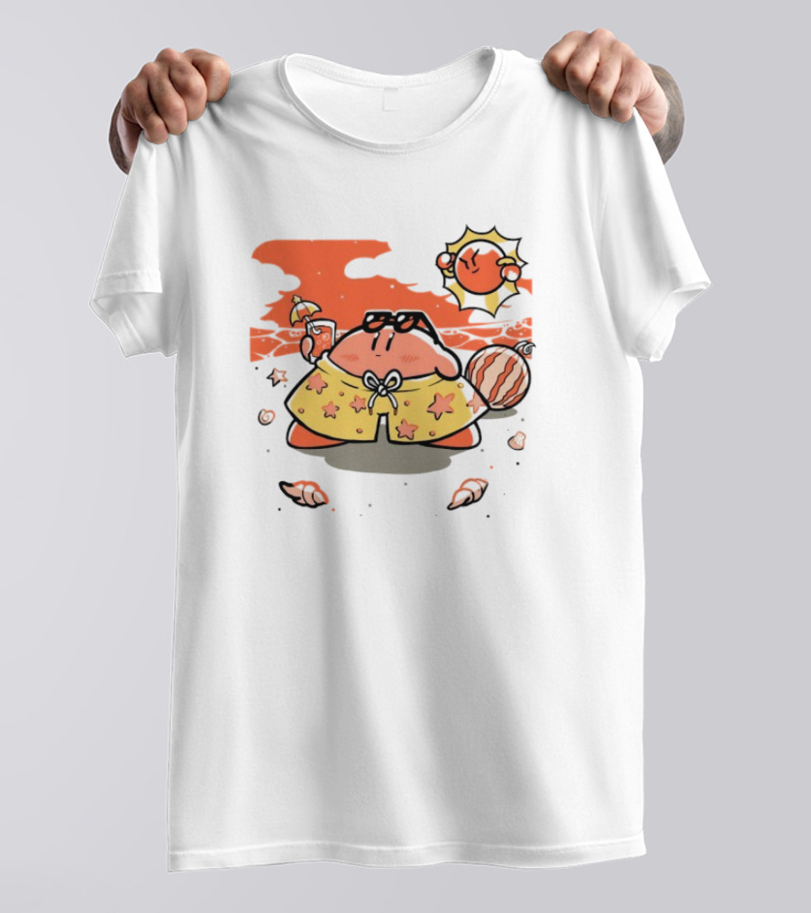 Summer Vibes Hanshumon Cute Beach Character With Sunglasses And Beach Ball T-Shirt