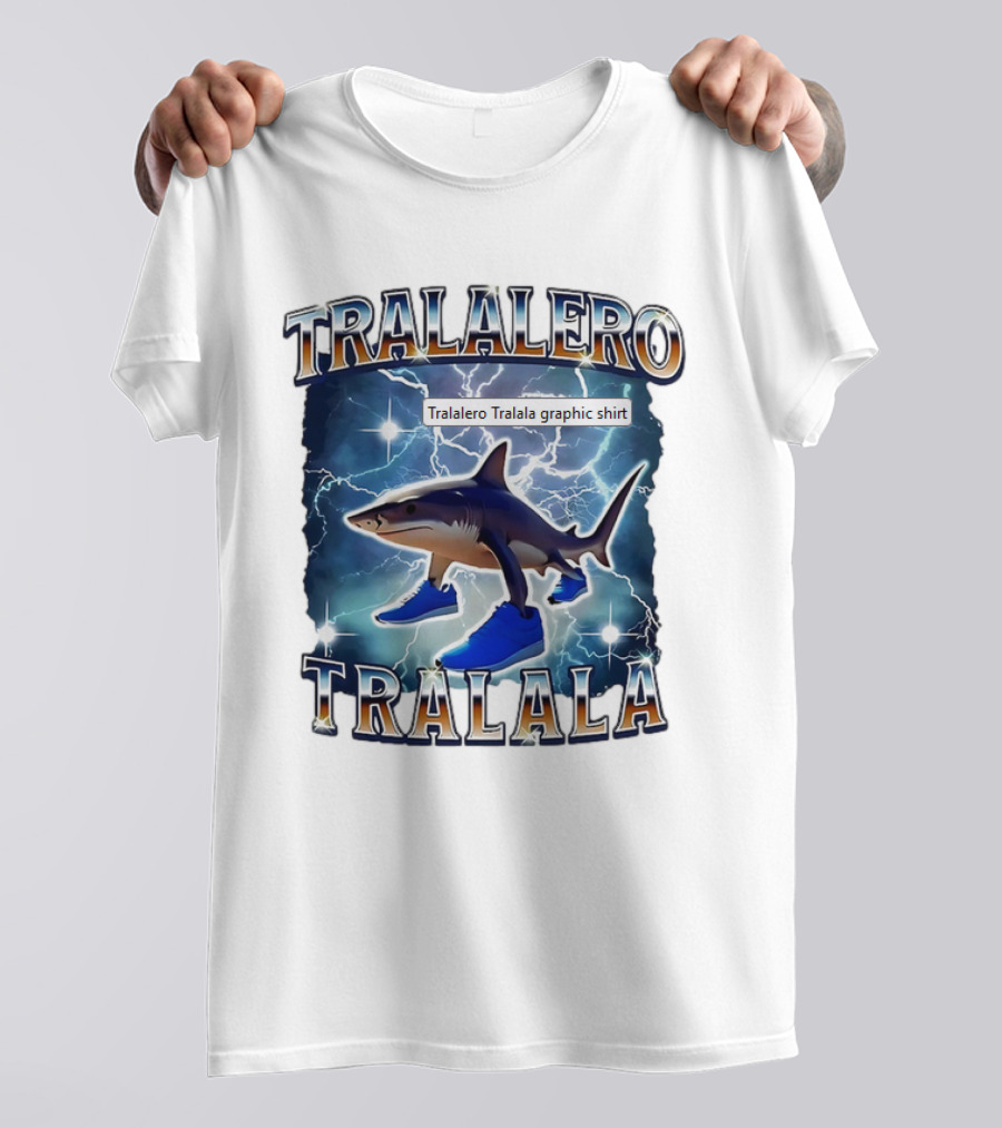 Tralalero Tralala Shark In Sneakers Electric Storm T-Shirt