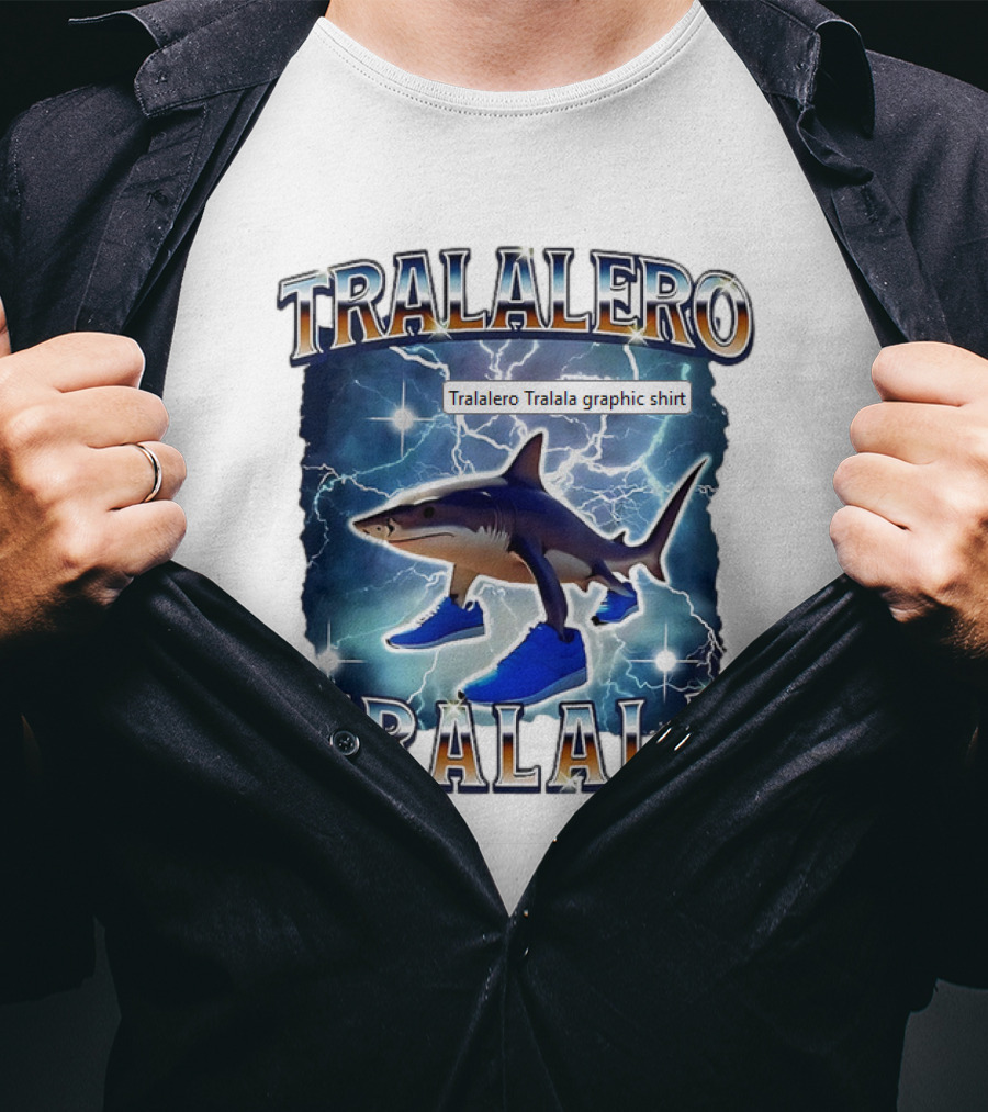 Tralalero Tralala Shark In Sneakers Electric Storm T-Shirt