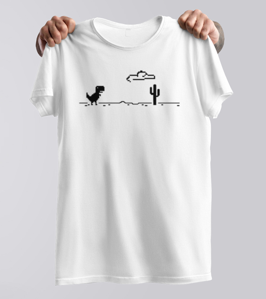 Upminaa Rex Dino Cactus Offline Dinosaur Pixel Art Pajamas T-Shirt