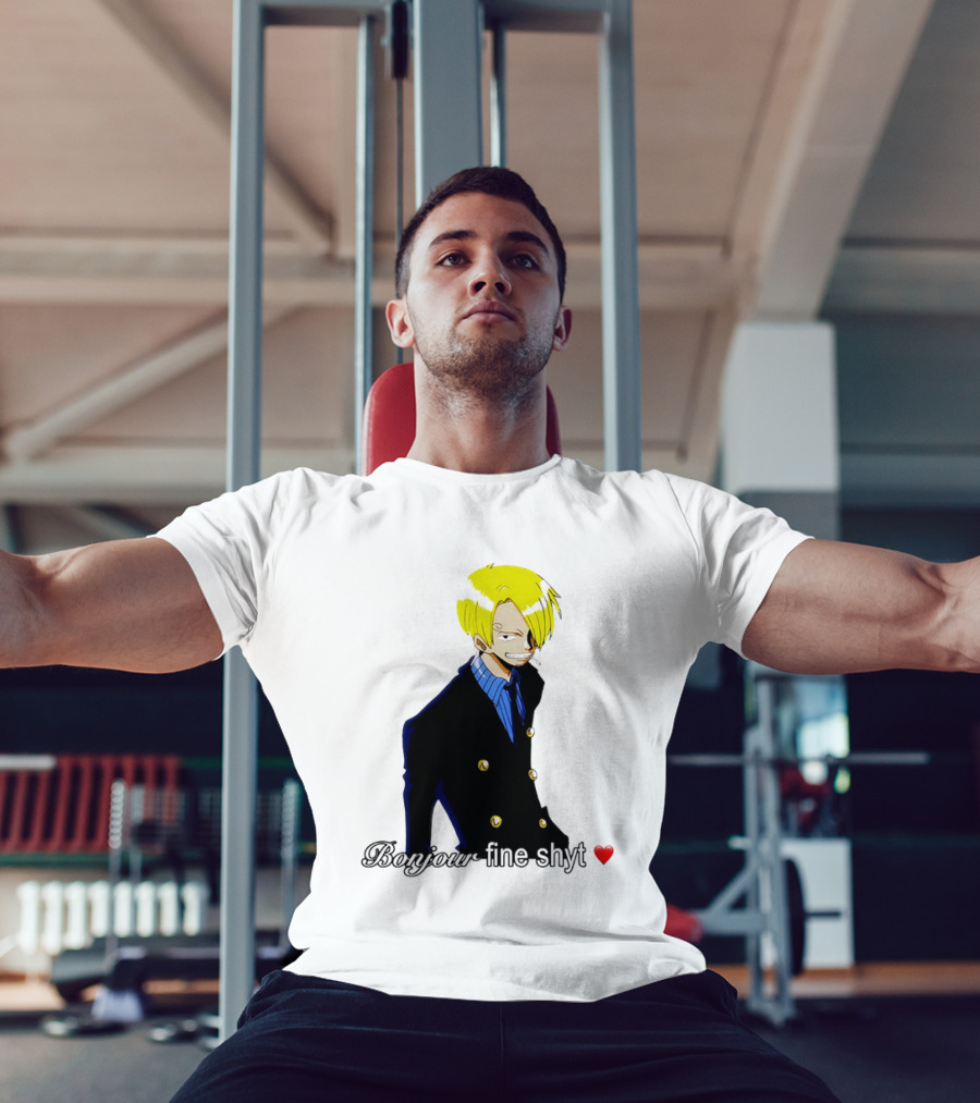 Vinsmoke Sanji Bonjour Fine Shyt Cartoon Character Heart Icon T-Shirt