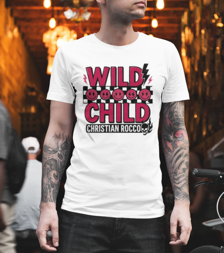 Wild Child Smiles Lightning Emojis Christian Rocco T-Shirt