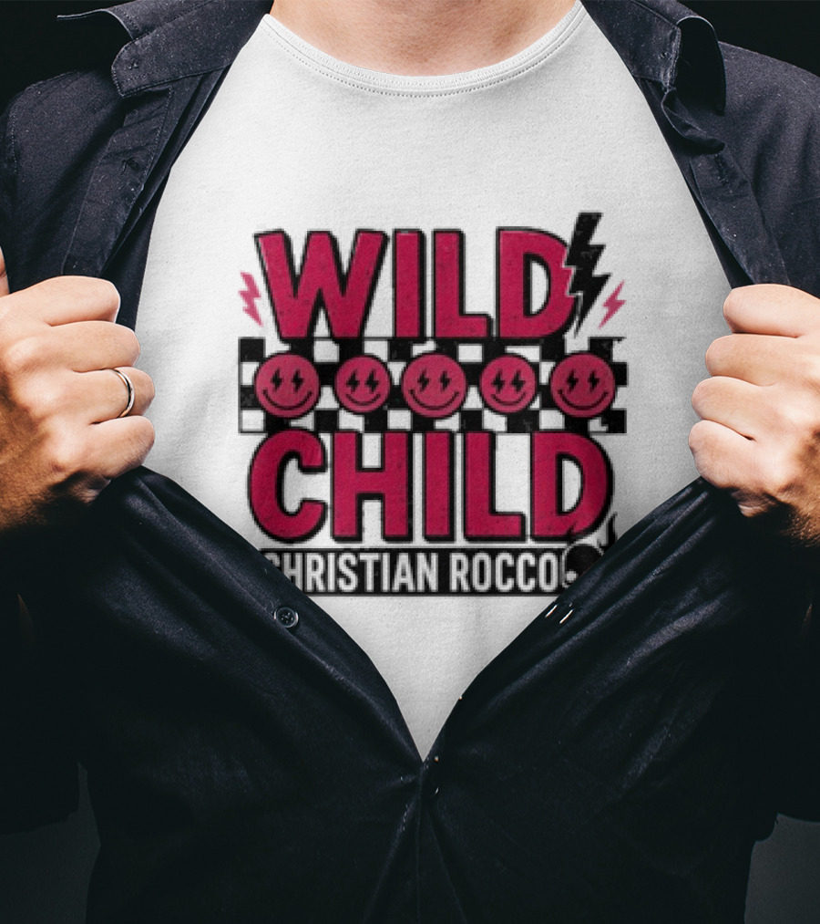 Wild Child Smiles Lightning Emojis Christian Rocco T-Shirt