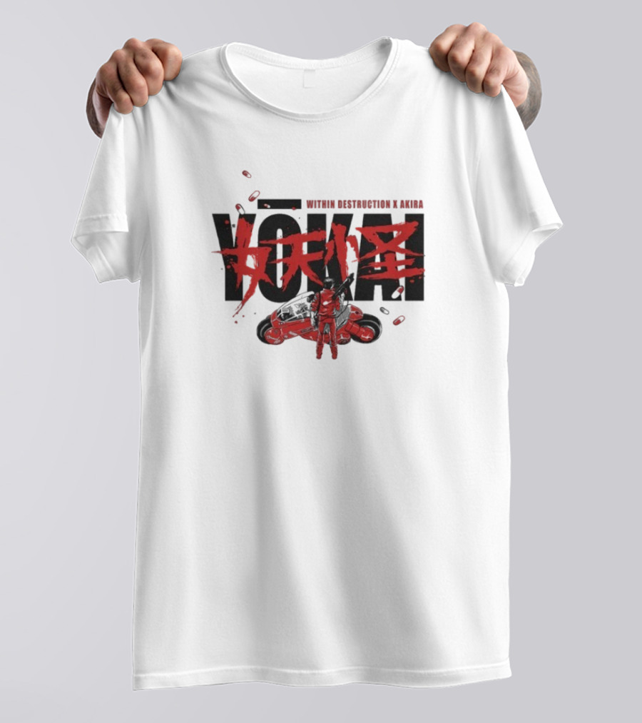 Within Destruction Akira Yokai Kanji And Motorcycle Scene T-Shirt