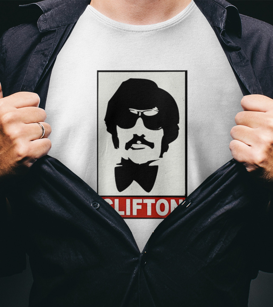 CLIFTON Sunglasses Moustache Red Box Style T-Shirt