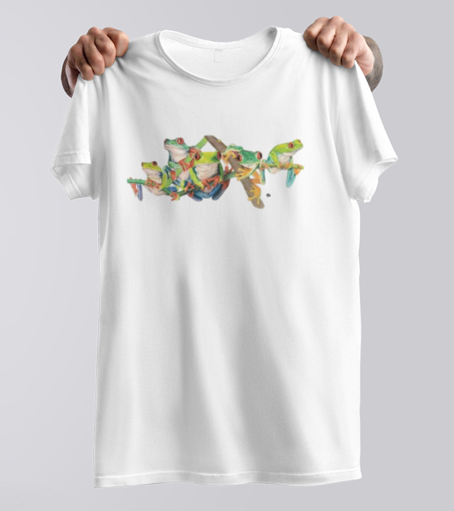 Tree Frogs Colorful Vibrant Multicolored Frogs T-Shirt