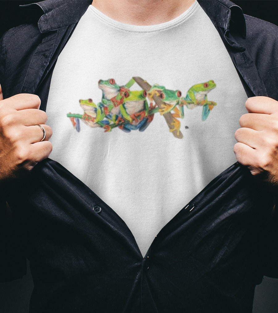 Tree Frogs Colorful Vibrant Multicolored Frogs T-Shirt