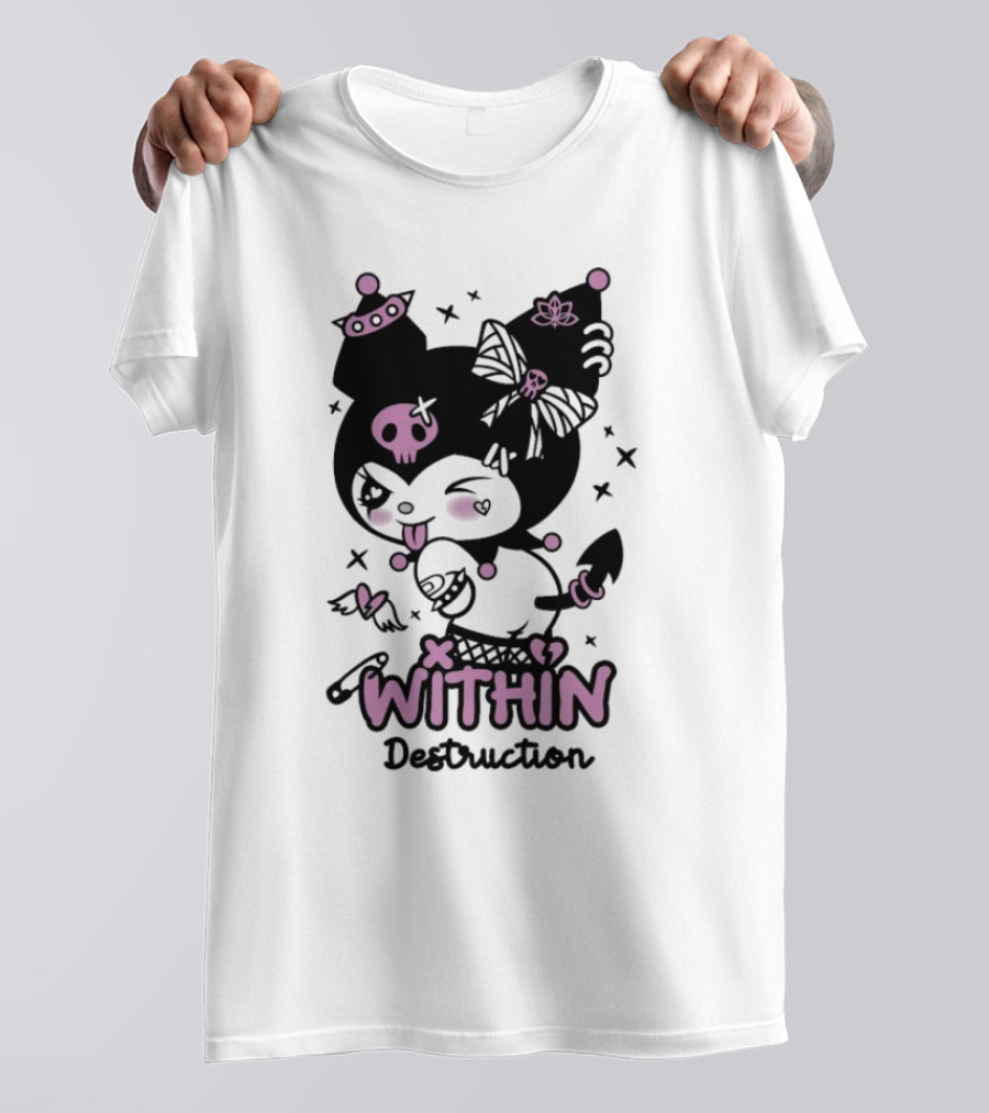 Within Destruction Devil Kitty Kuromi Skull And Bow Elements T-Shirt