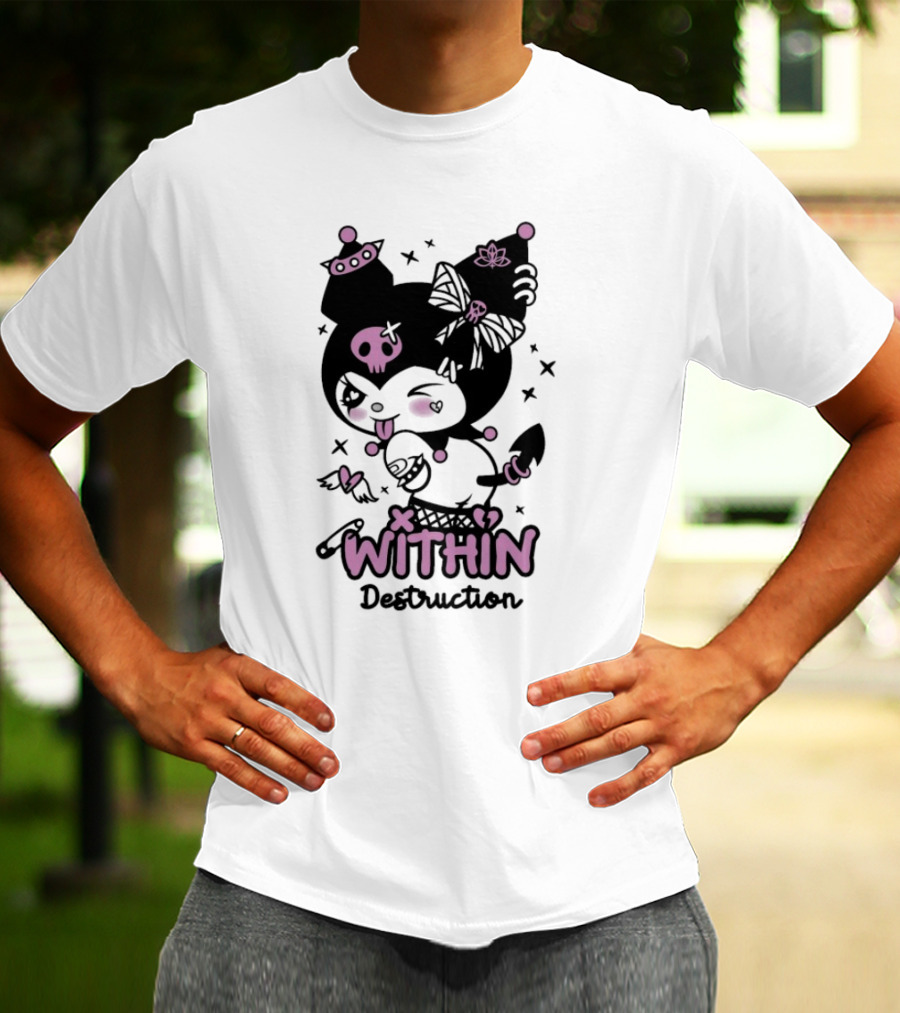 Within Destruction Devil Kitty Kuromi Skull And Bow Elements T-Shirt