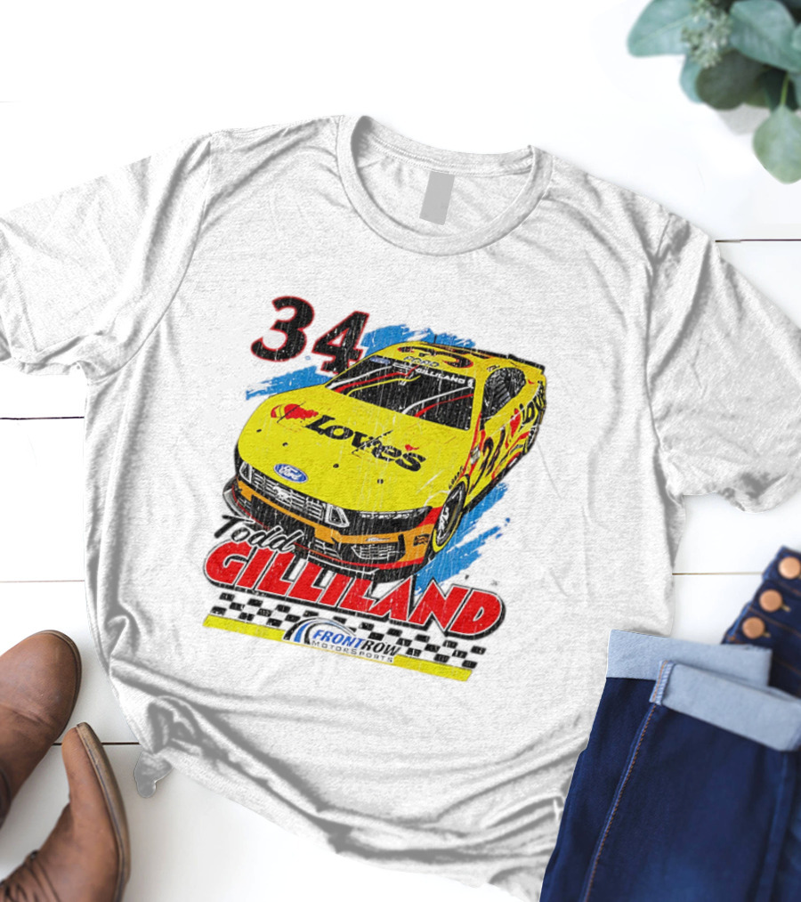 Todd Gilliland No. 34 Loves Ford Front Row Motorsports Racing T-Shirt
