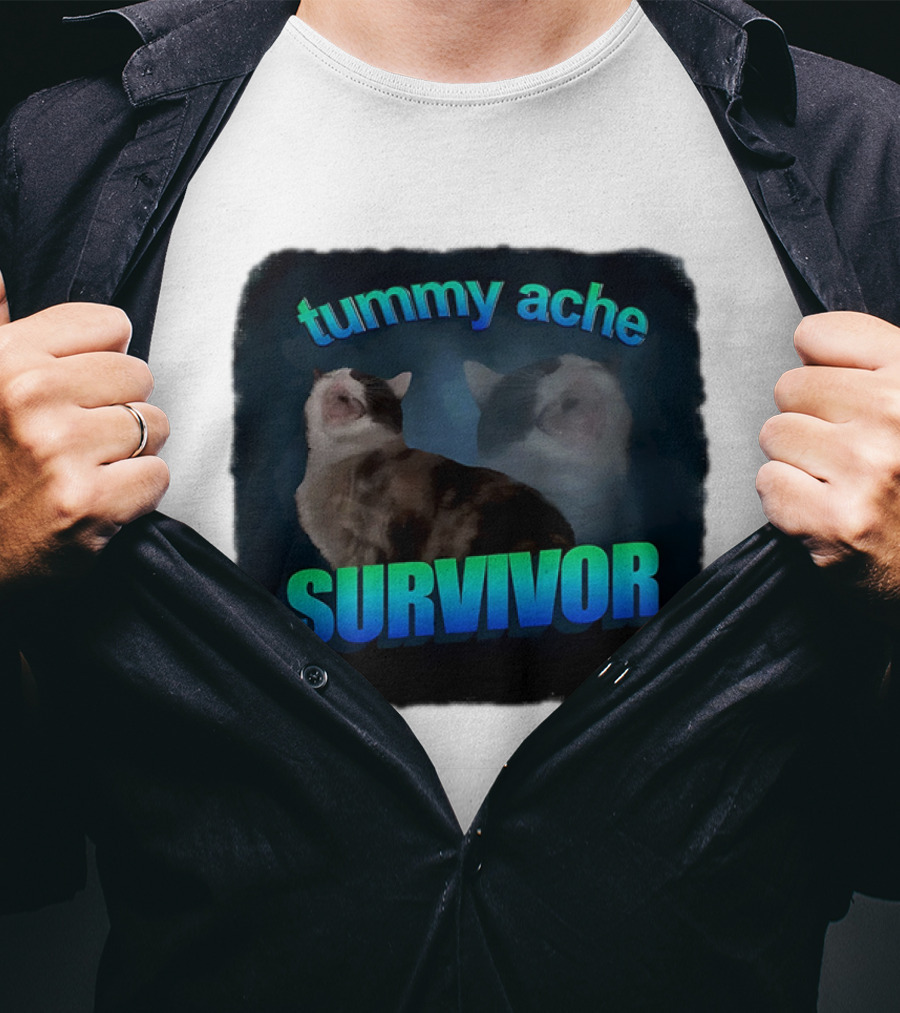 Tummy Ache Survivor Cat T-Shirt