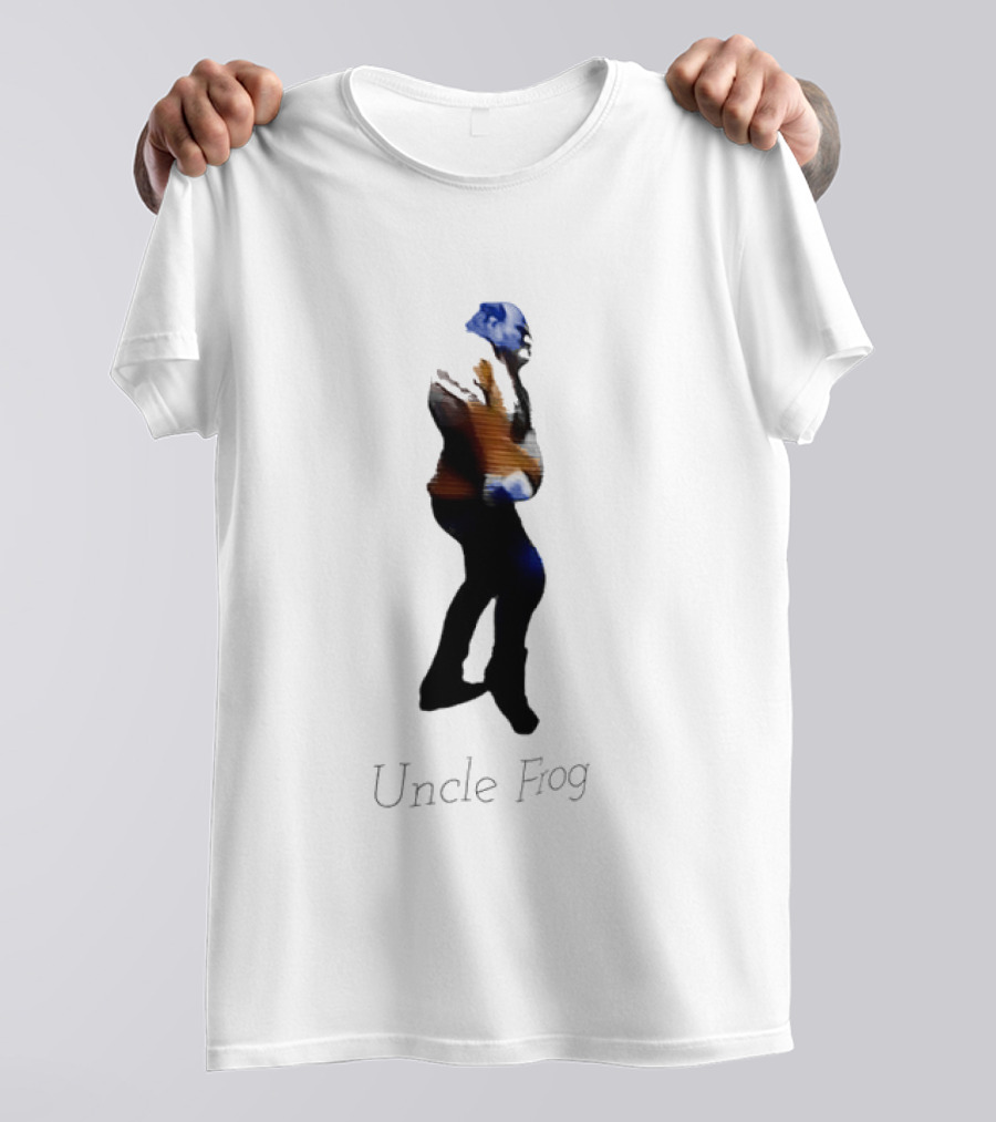 Uncle Frog Vibrant Blue And Orange Silhouette T-Shirt