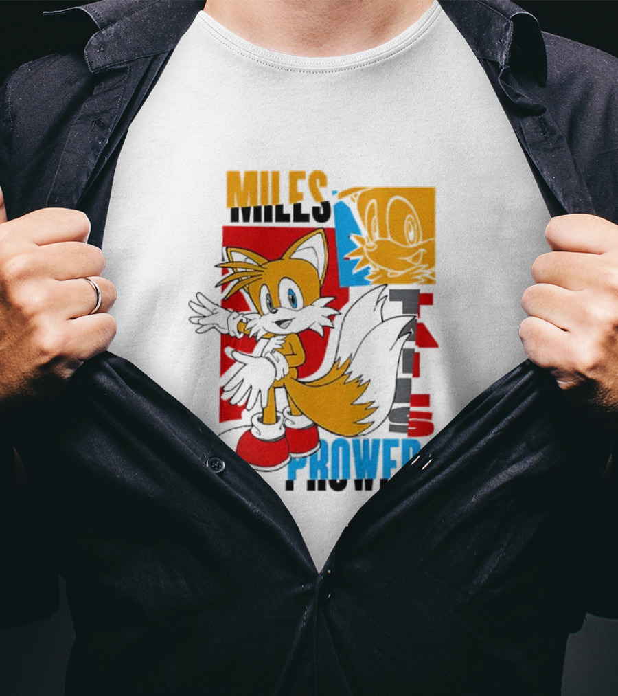 Tails Miles Prower Vintage Cartoon Style T-Shirt