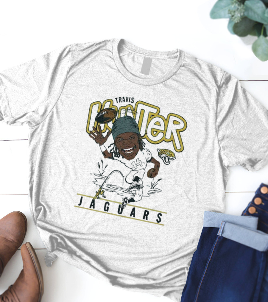 Travis Hunter Jacksonville Jaguars Caricature Football Player Illustration T-Shirt