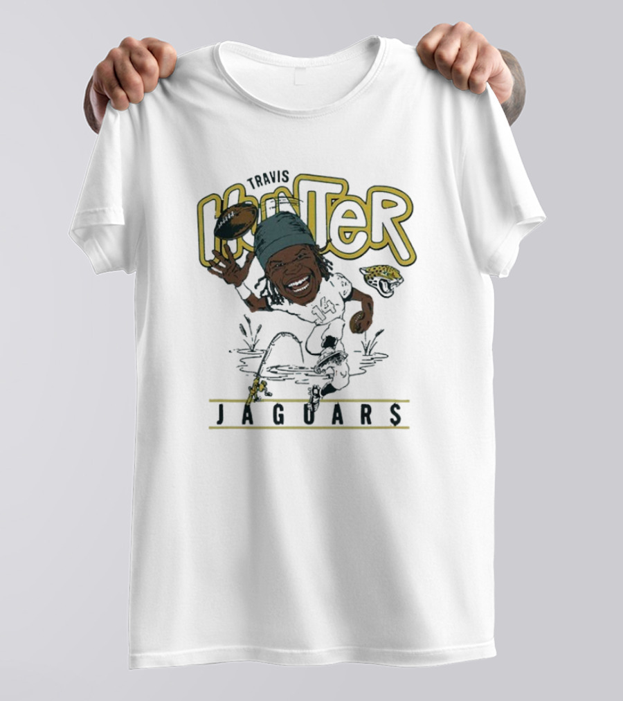 Travis Hunter Jacksonville Jaguars Caricature Football Player Illustration T-Shirt