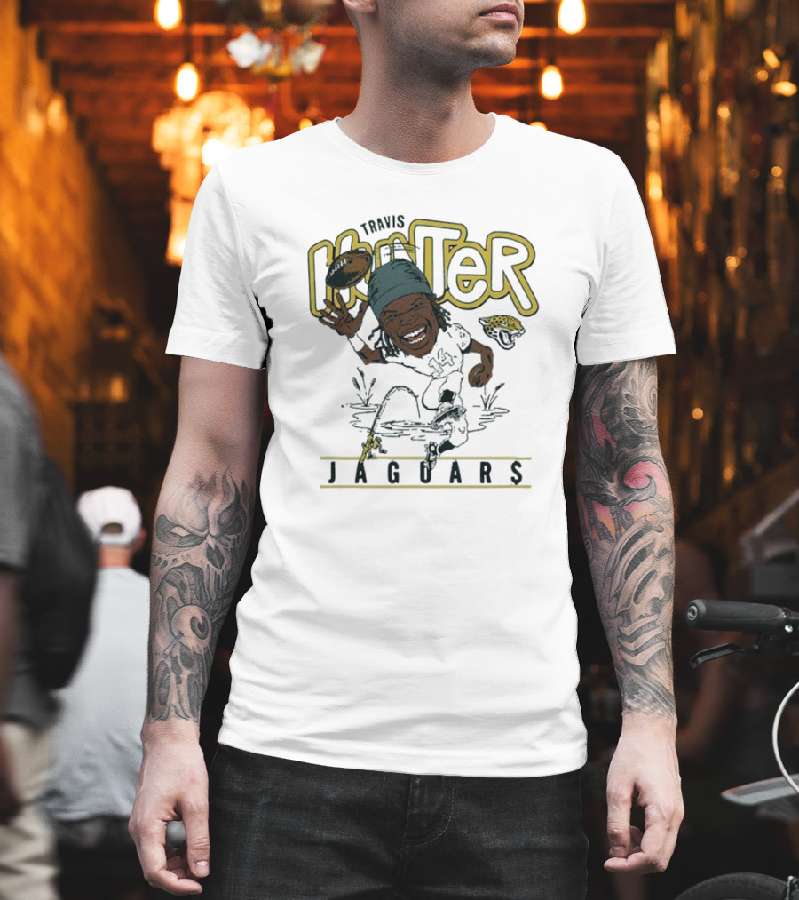 Travis Hunter Jacksonville Jaguars Caricature Football Player Illustration T-Shirt