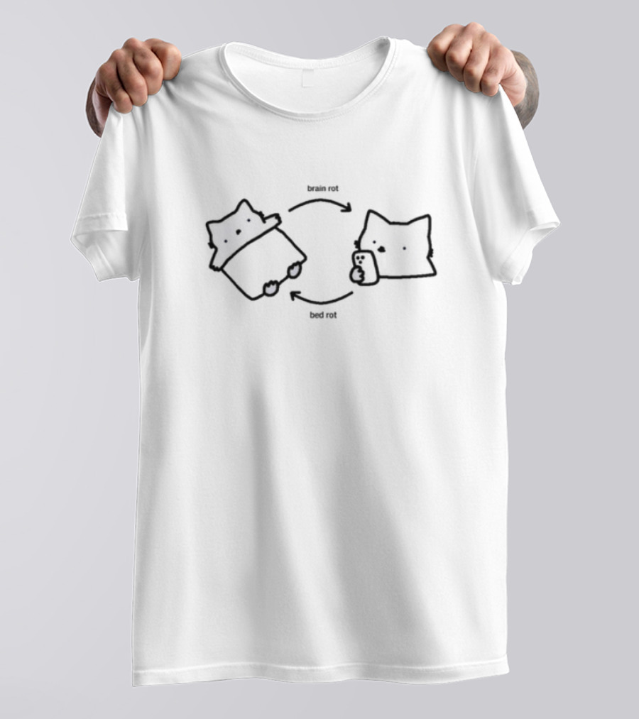 Sleepy Sillynubcat Brain Rot Bed Rot Pillow Rotation T-Shirt