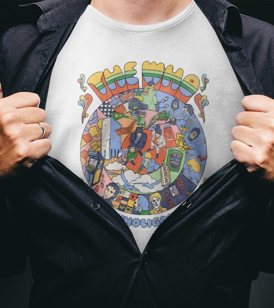 The Who Wholigan Retro Pop Art Psychedelic Collage T-Shirt