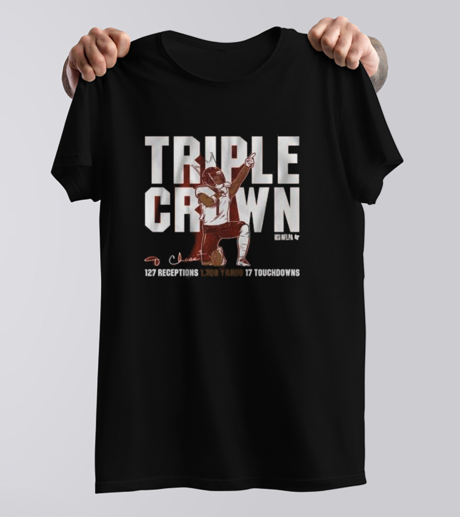 Ja’marr Chase Triple Crown 127 Receptions 1,708 Yards 17 Touchdowns T-Shirt