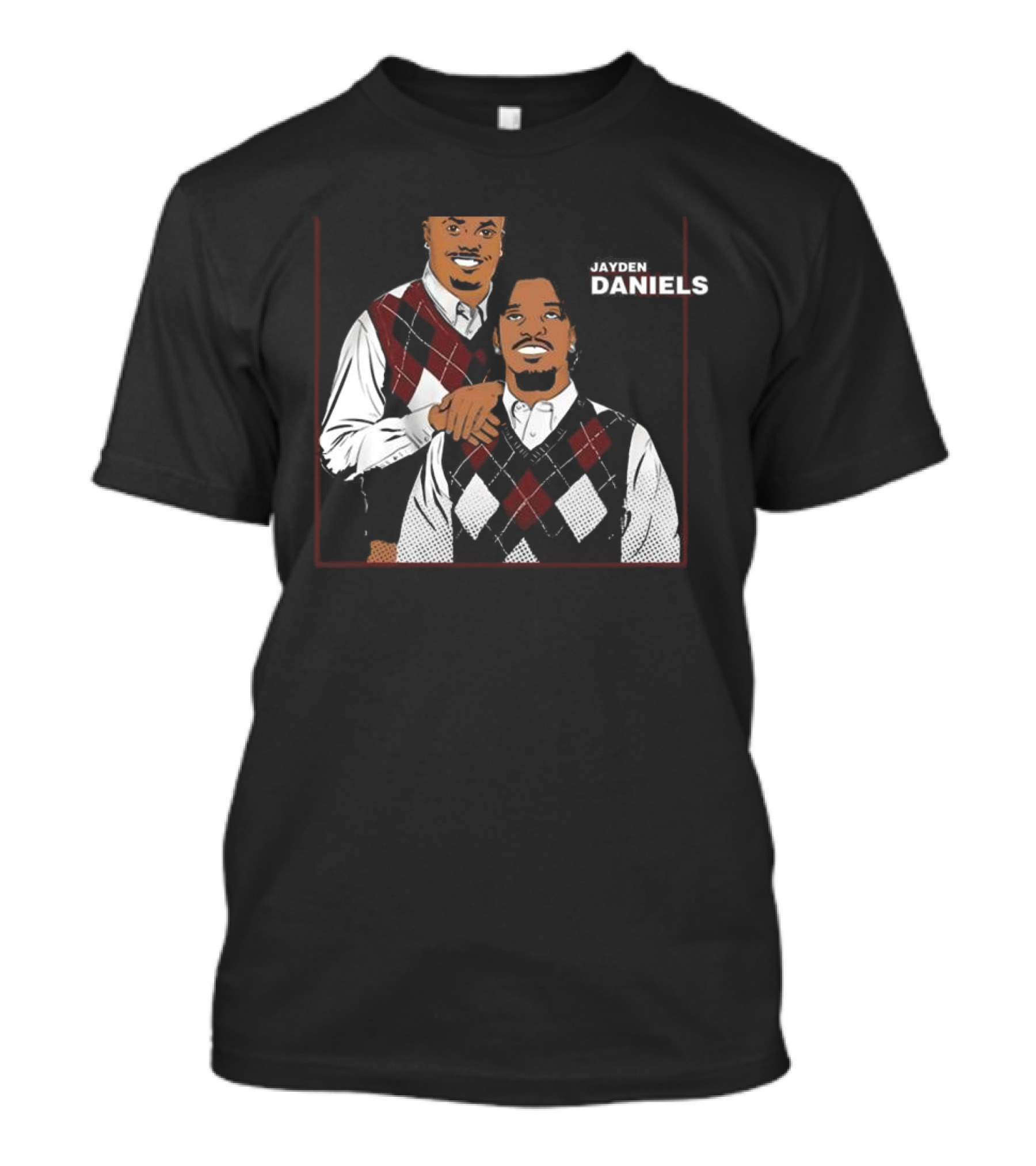 Jayden Daniels Terry Mclaurin Argyle Sweater Parody T-Shirt