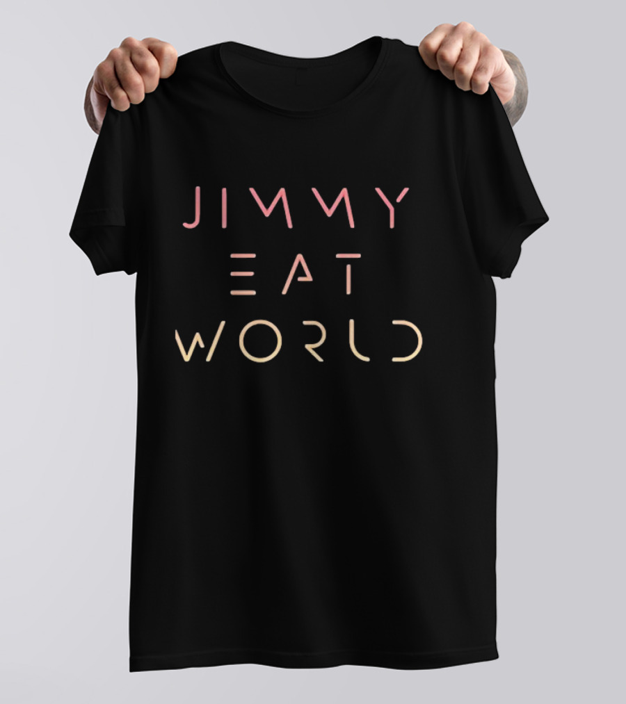 Jimmy Eat World Futuristic Neon Pink Orange Text T-Shirt