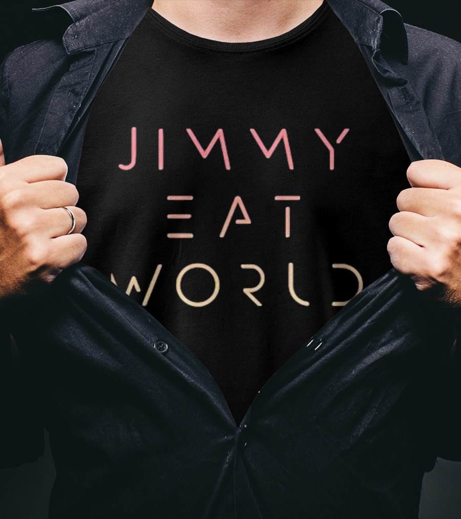 Jimmy Eat World Futuristic Neon Pink Orange Text T-Shirt