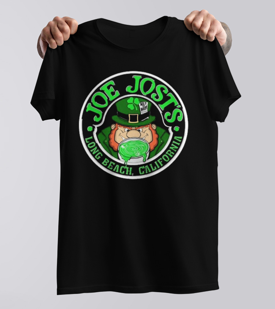Joe Jost's Long Beach California Leprechaun Beer Circle T-Shirt