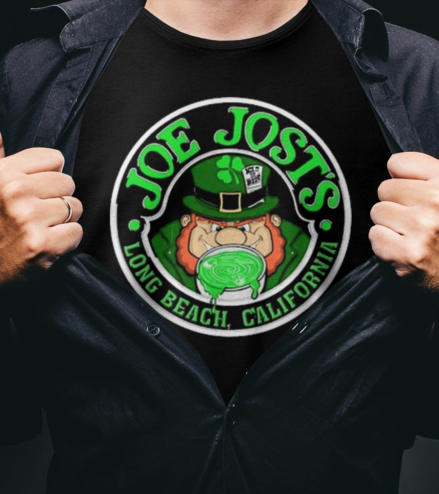 Joe Jost's Long Beach California Leprechaun Beer Circle T-Shirt
