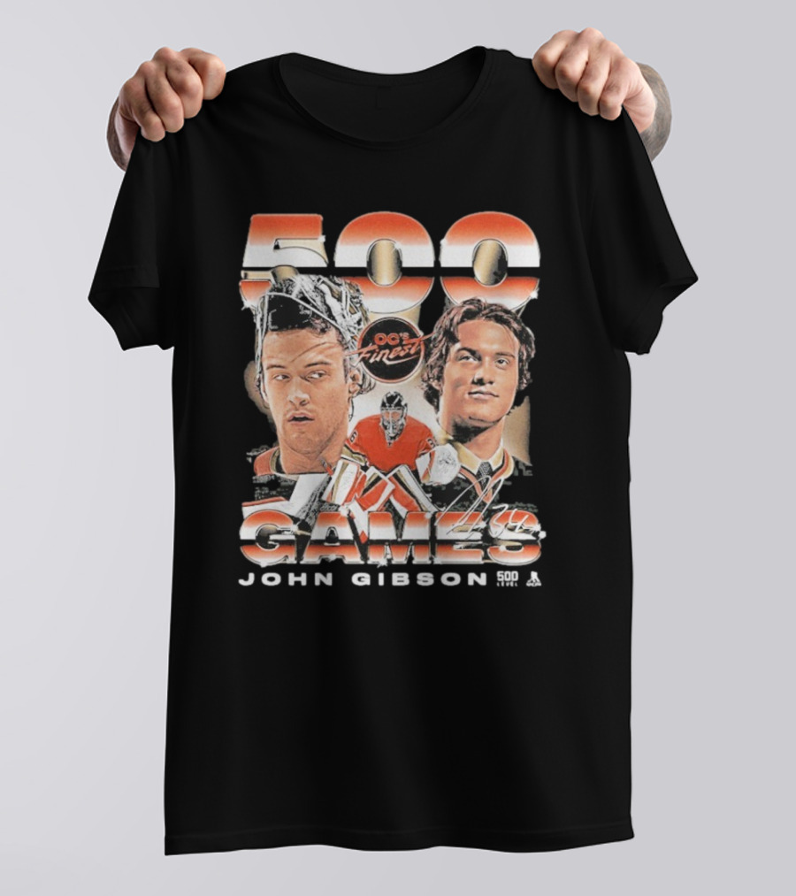 OC's Finest John Gibson 500 Games Anaheim Vintage T-Shirt