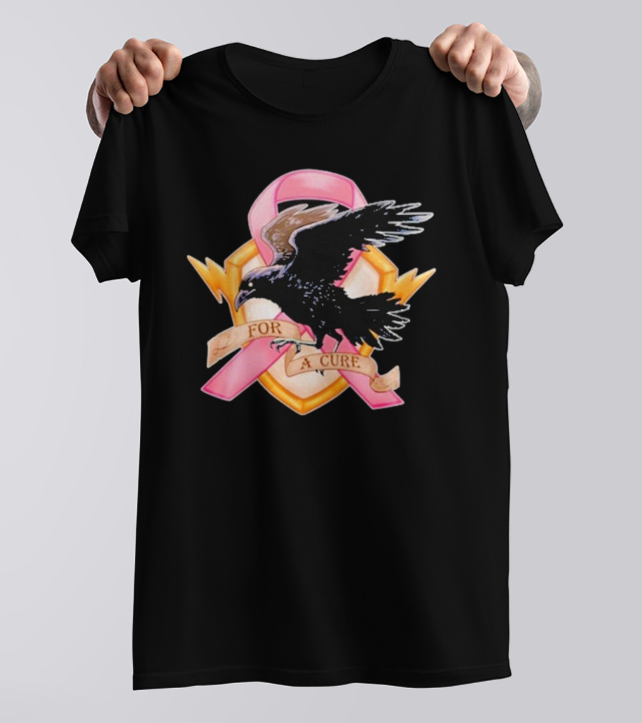 Jordan Crowe Breast Cancer Awareness Pink Ribbon Crow T-Shirt