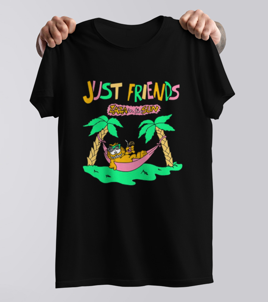 Just Friends Zaza In The Sun Relaxing In Hammock Under Palms T-Shirt