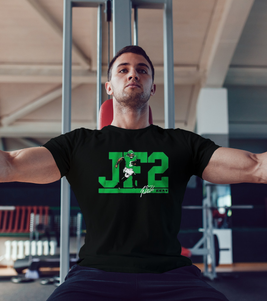 JF2 Justin Fields Green Running Back Number 2 Signature T-Shirt