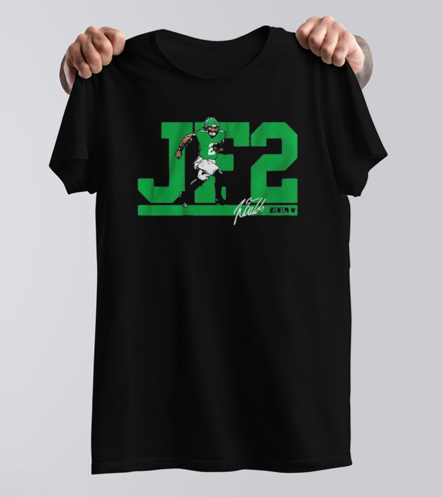 JF2 Justin Fields Green Running Back Number 2 Signature T-Shirt