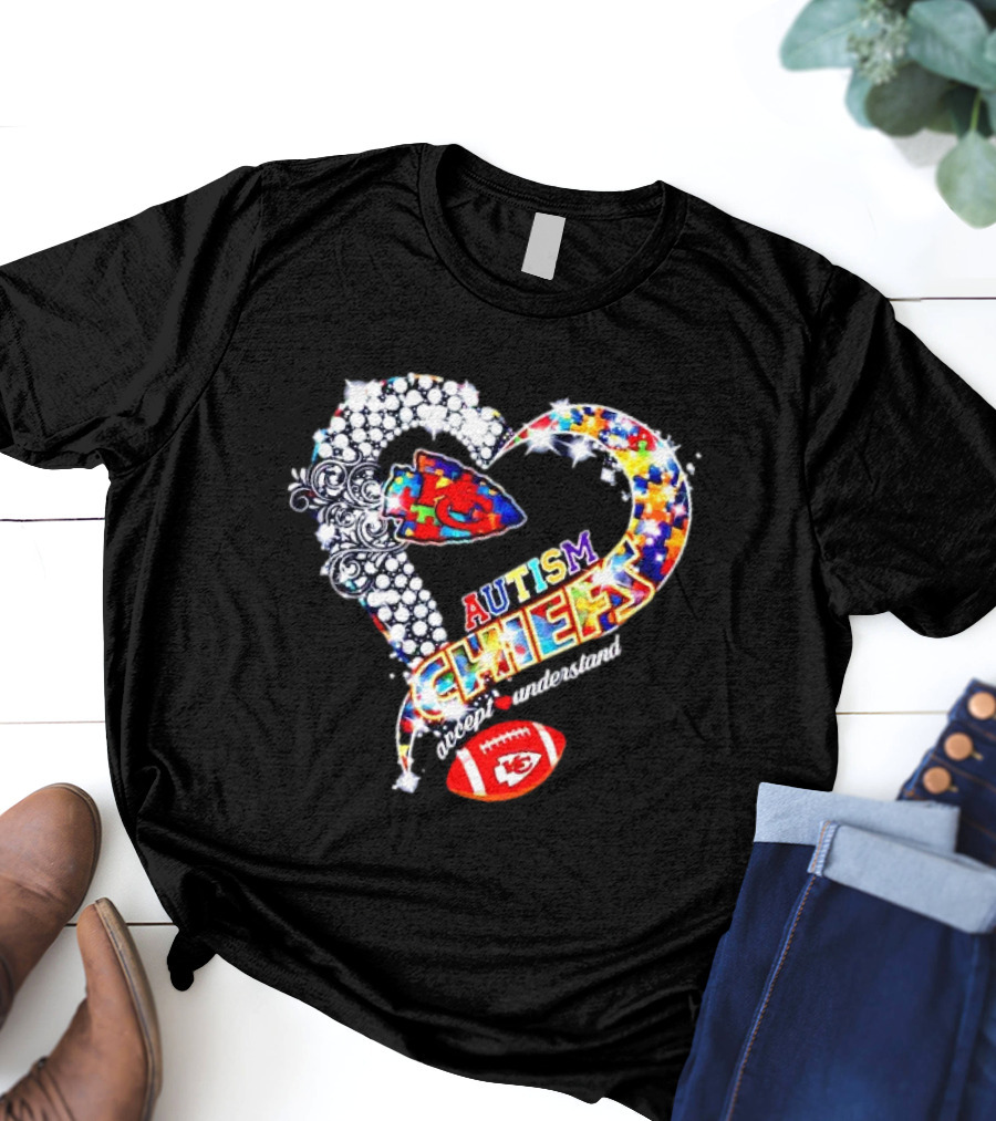 Kansas City Chiefs Autism Heart Accept Understand Love T-Shirt