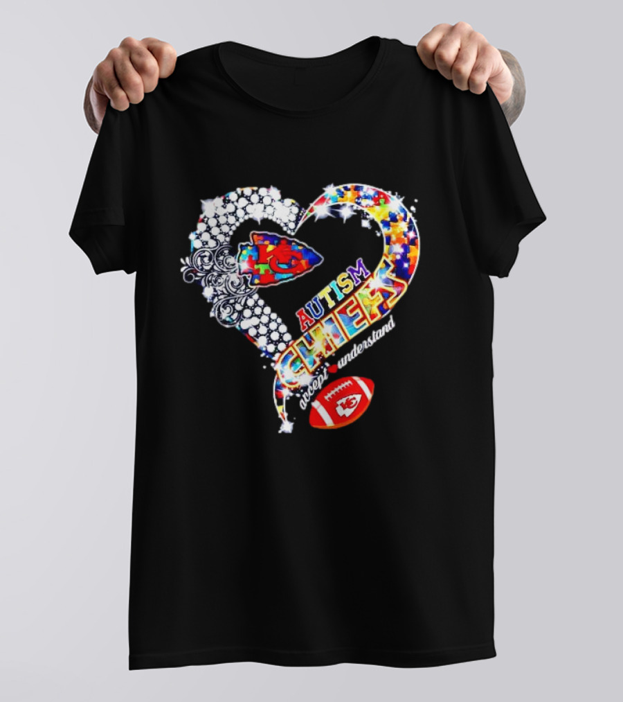 Kansas City Chiefs Autism Heart Accept Understand Love T-Shirt