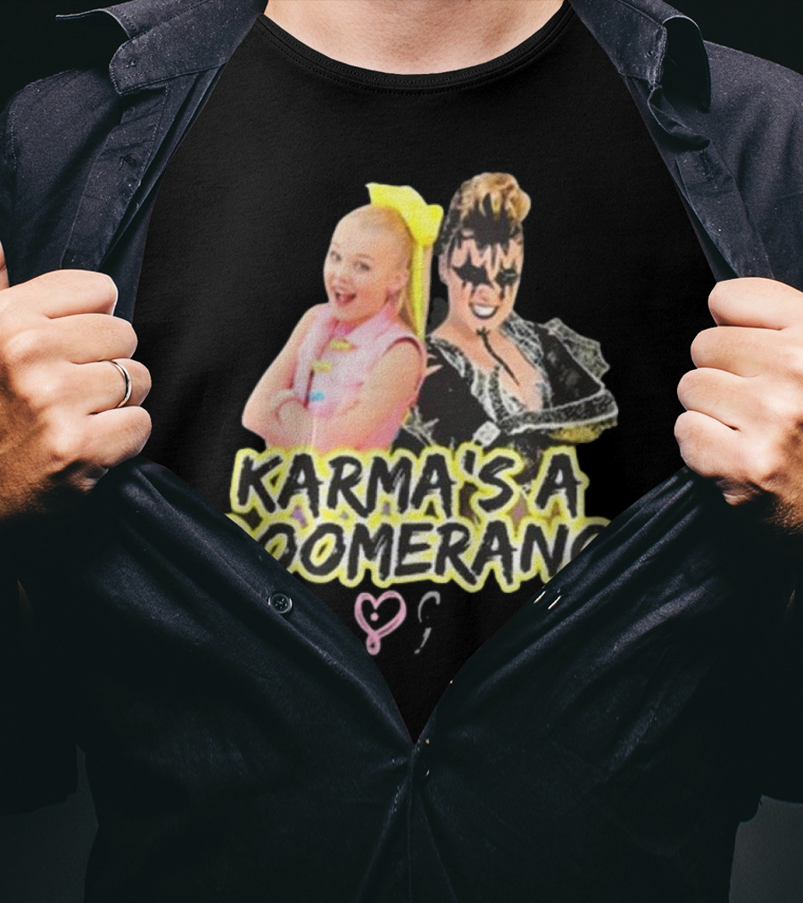 Karma's A Boomerang Pop Star And Rock Icon Style Contrast T-Shirt