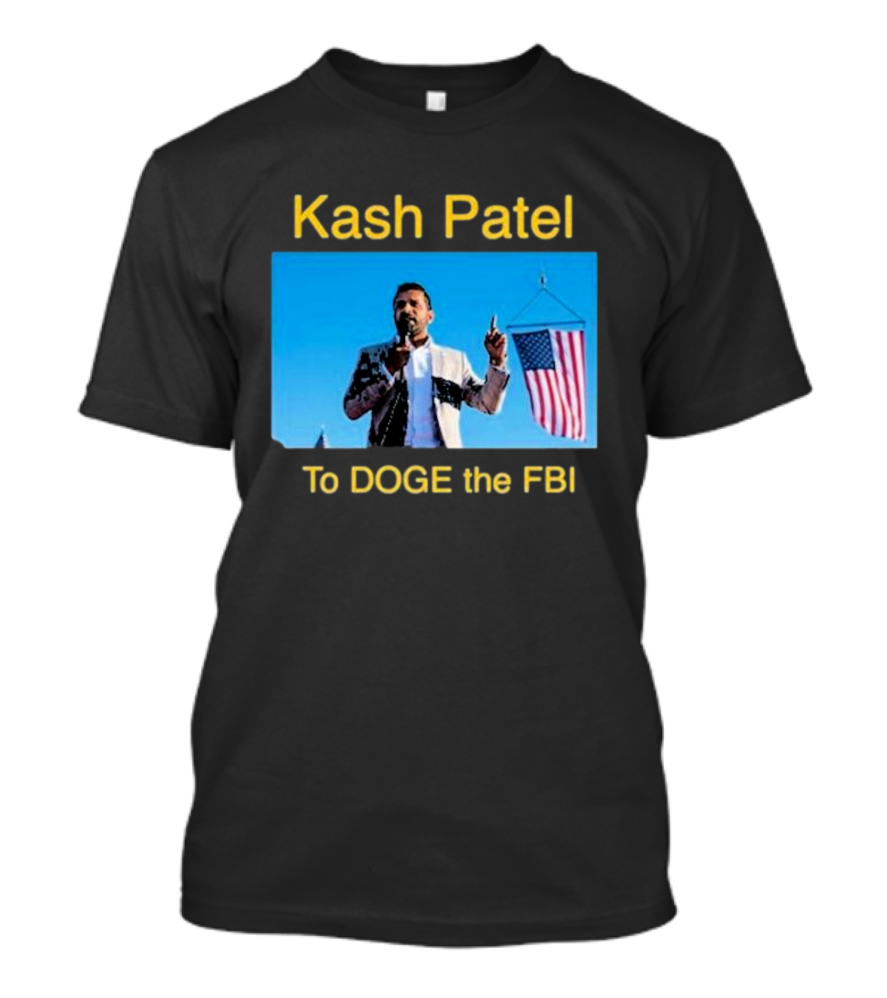 Kash Patel To DOGE The FBI American Flag Speech Scene T-Shirt