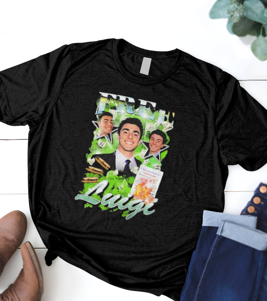 Free Luigi Keiajah Concert Green Money Stars T-Shirt