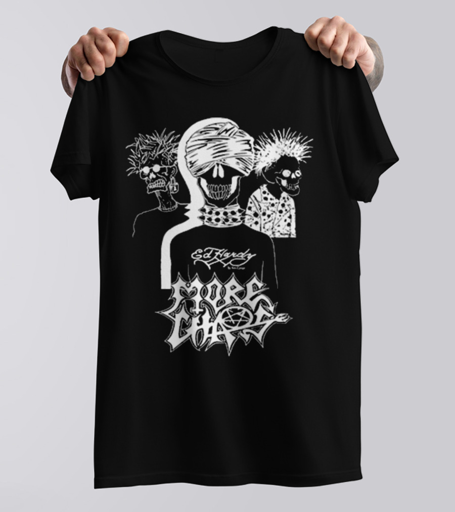 Ken Carson Ed Hardy More Chaos Friends Skulls Retro Punk Style T-Shirt