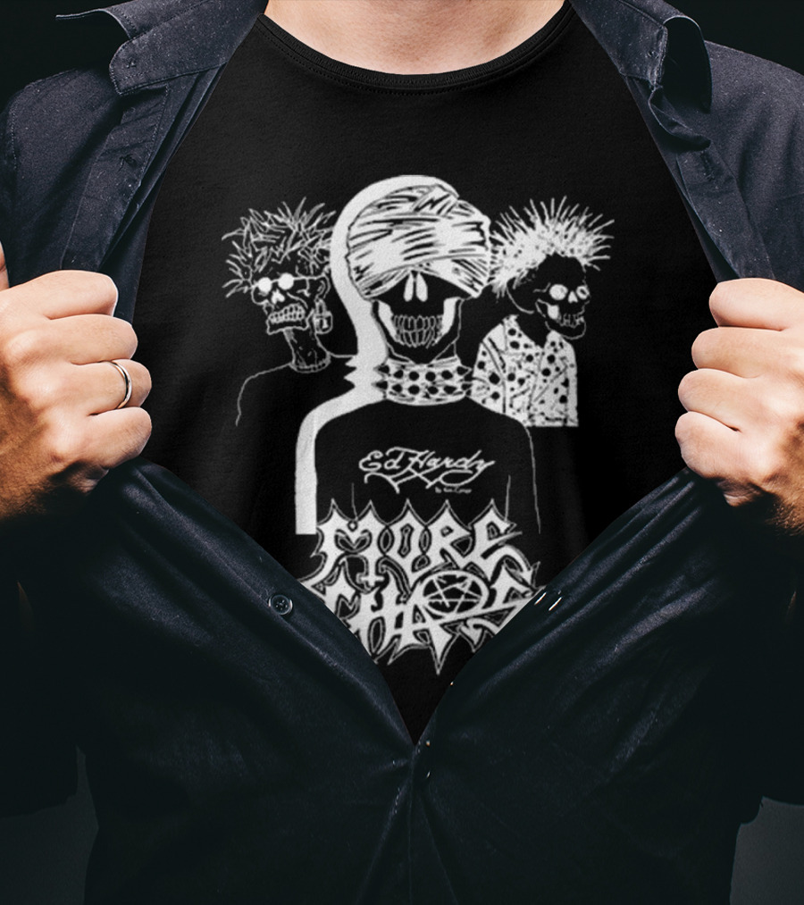 Ken Carson Ed Hardy More Chaos Friends Skulls Retro Punk Style T-Shirt