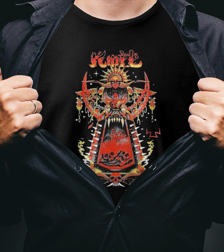 Koil Kenyataan Dalam Dunia Fantasi Gothic Artwork With Skulls And Reaper Imagery T-Shirt