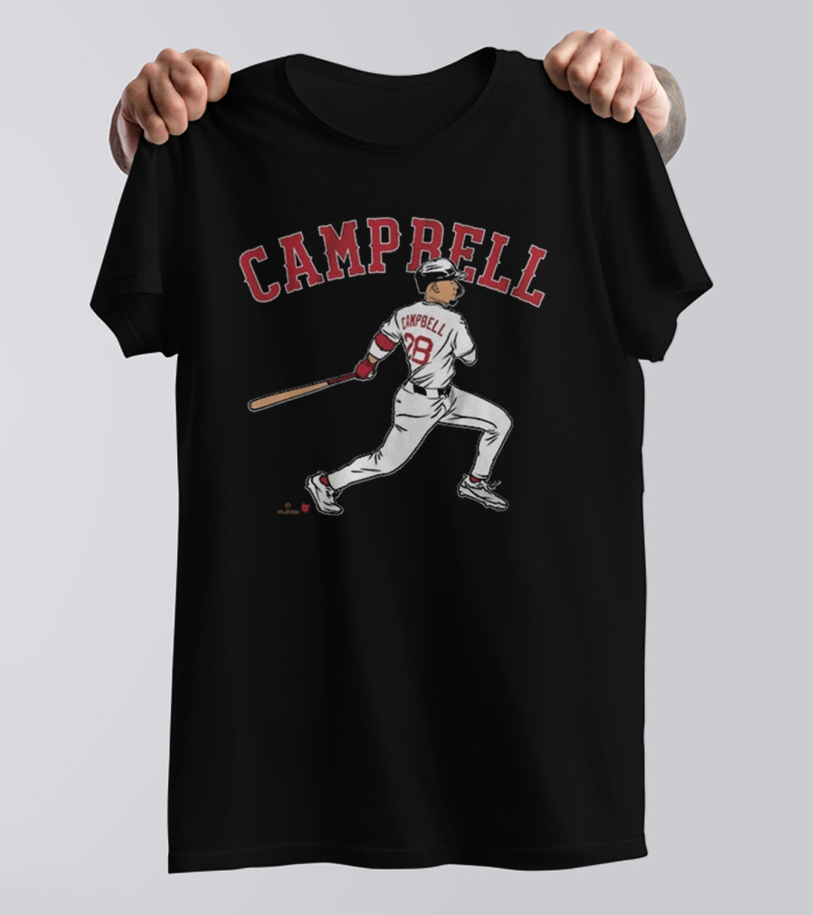 CAMPBELL 28 Baseball Player Swing Illustration T-Shirt