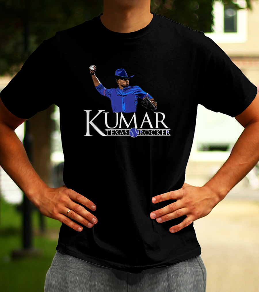 Kumar Texas Rocker Baseball Pitcher Cowboy Hat T-Shirt