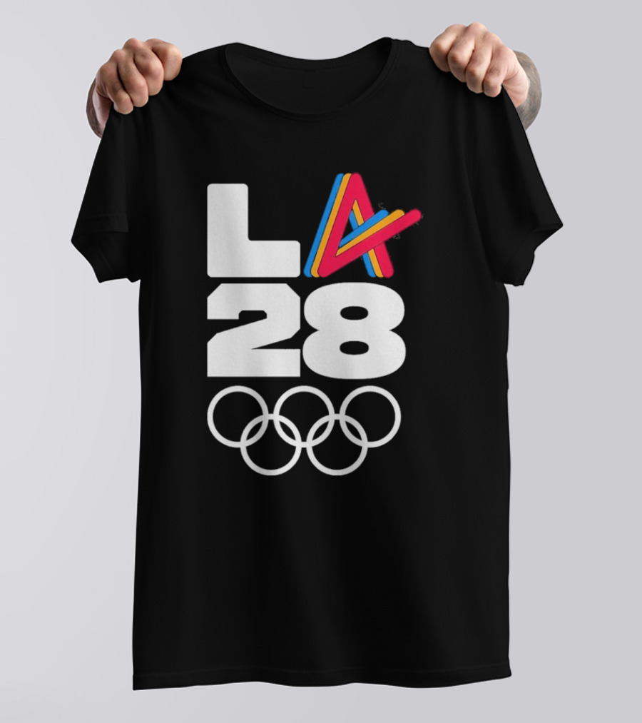 LA 2028 Olympics Multicolor Logo With Rings T-Shirt